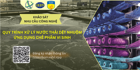 Khảo sát nhu cầu chuyển giao “Quy trình xử lý nước thải dệt nhuộm ứng dụng chế phẩm vi sinh”
